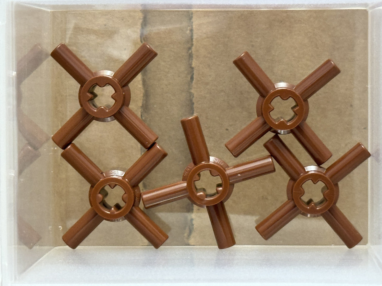 LEGO Parts - Reddish Brown Technic, Axle Hub 4 Bars - No 68888 - QTY 5