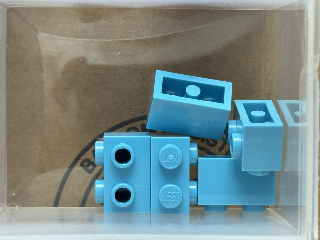 LEGO Parts - Medium Azure Brick 1 x 2 with Studs on 1 Side - No 11211 - QTY 5