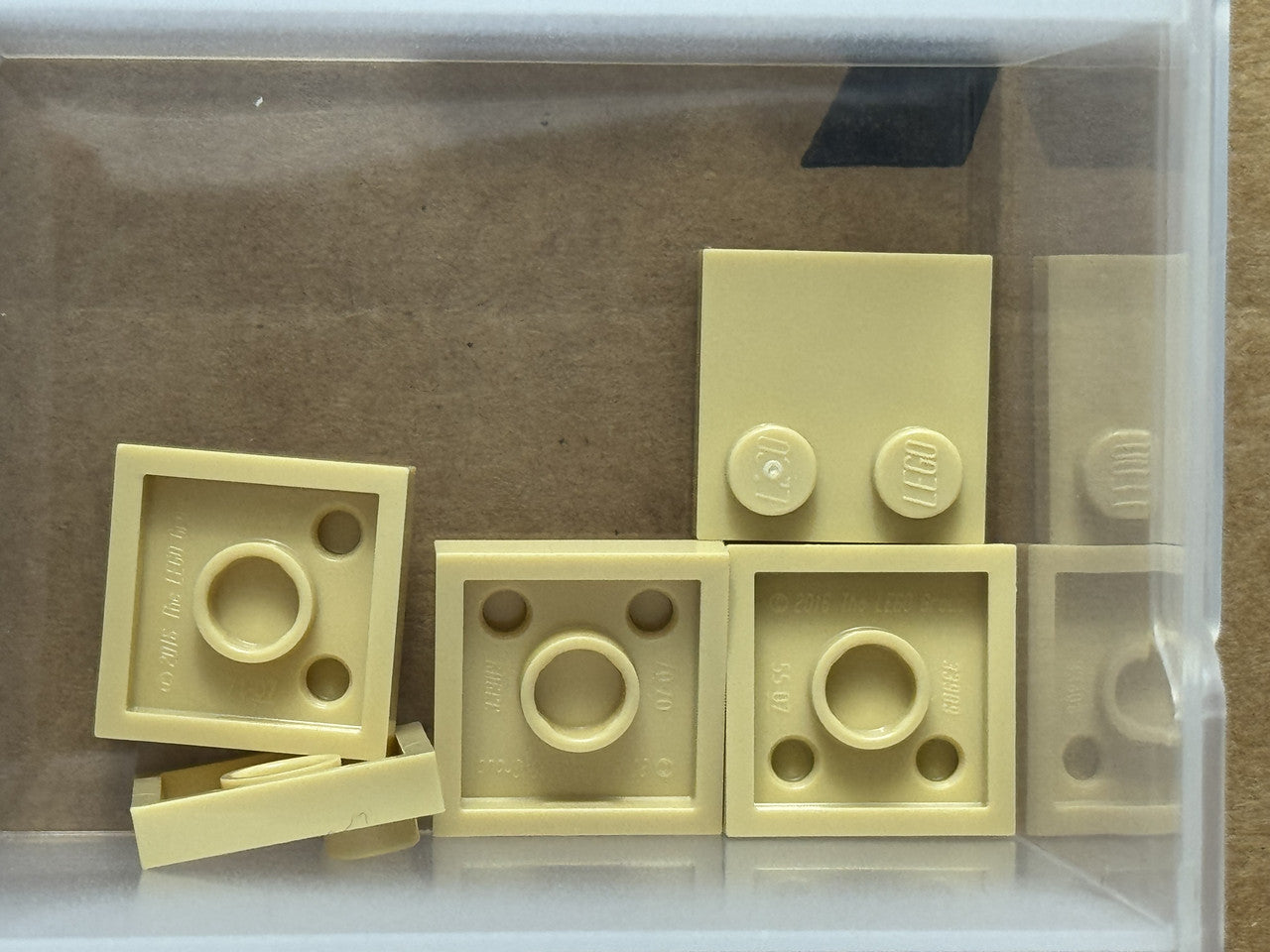 LEGO Parts - Tan Tile, Modified 2 x 2 with Studs on Edge - No 33909 - QTY 5