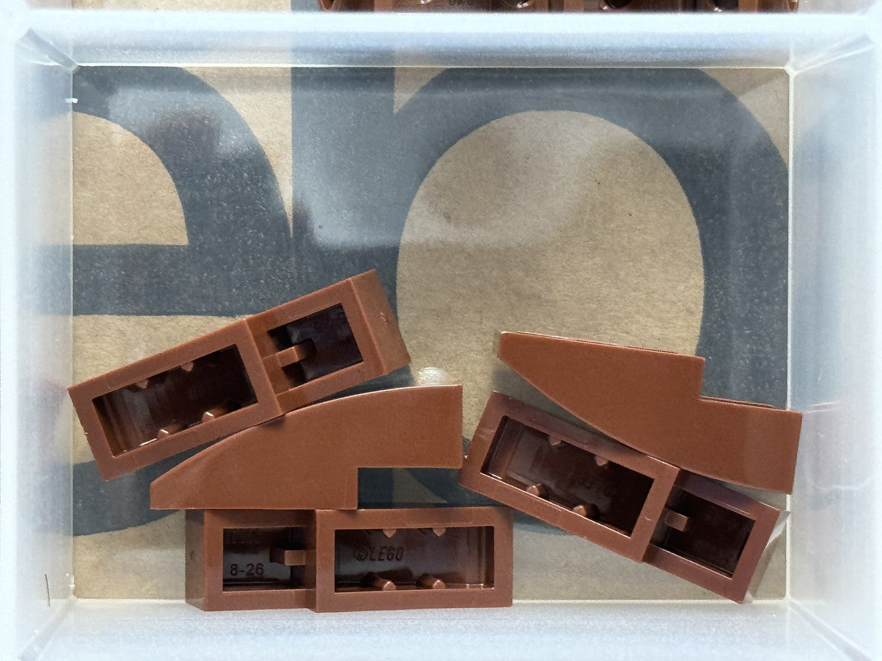 LEGO Parts - Reddish Brown Slope, Curved 3 x 1 - No 50950 - QTY 5
