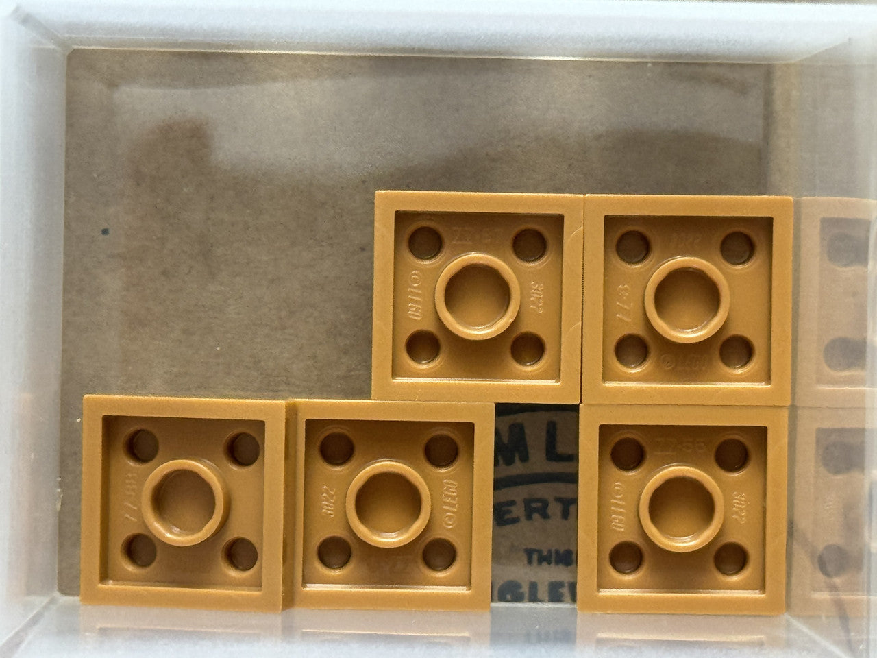 LEGO Parts - Medium Nougat Plate 2 x 2 - No 3022 - QTY 5