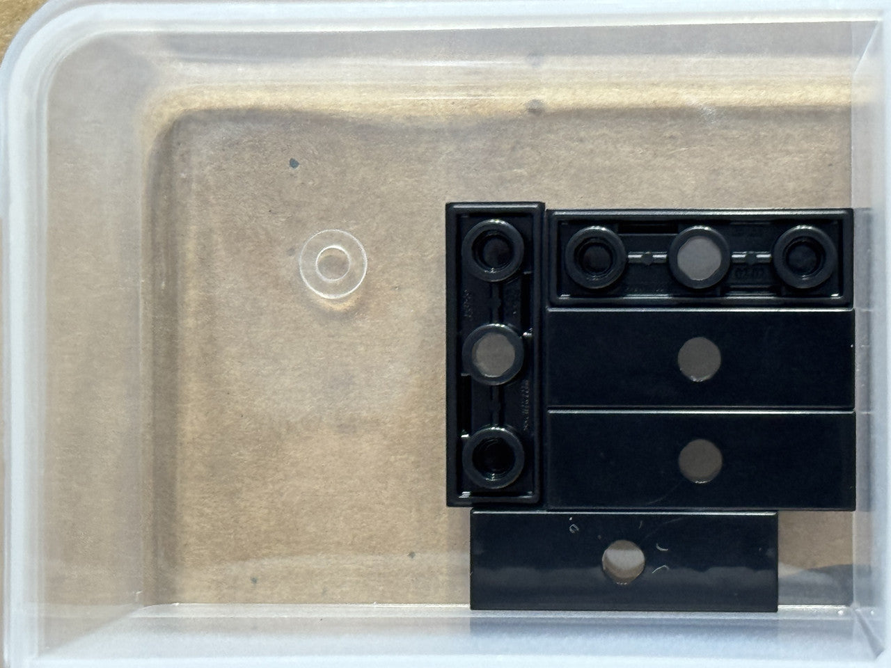 LEGO Parts - Black Tile, Modified 1 x 3 Inverted with Hole - No 35459 - QTY 5