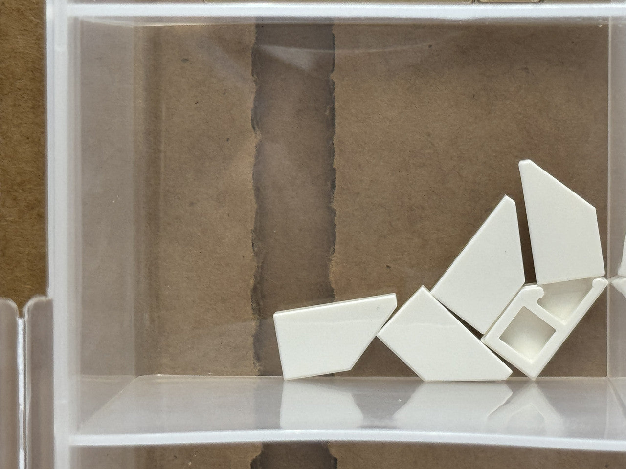 LEGO Parts - White Tile, Modified 1 x 2 Wedge Right - No 5092 - QTY 5