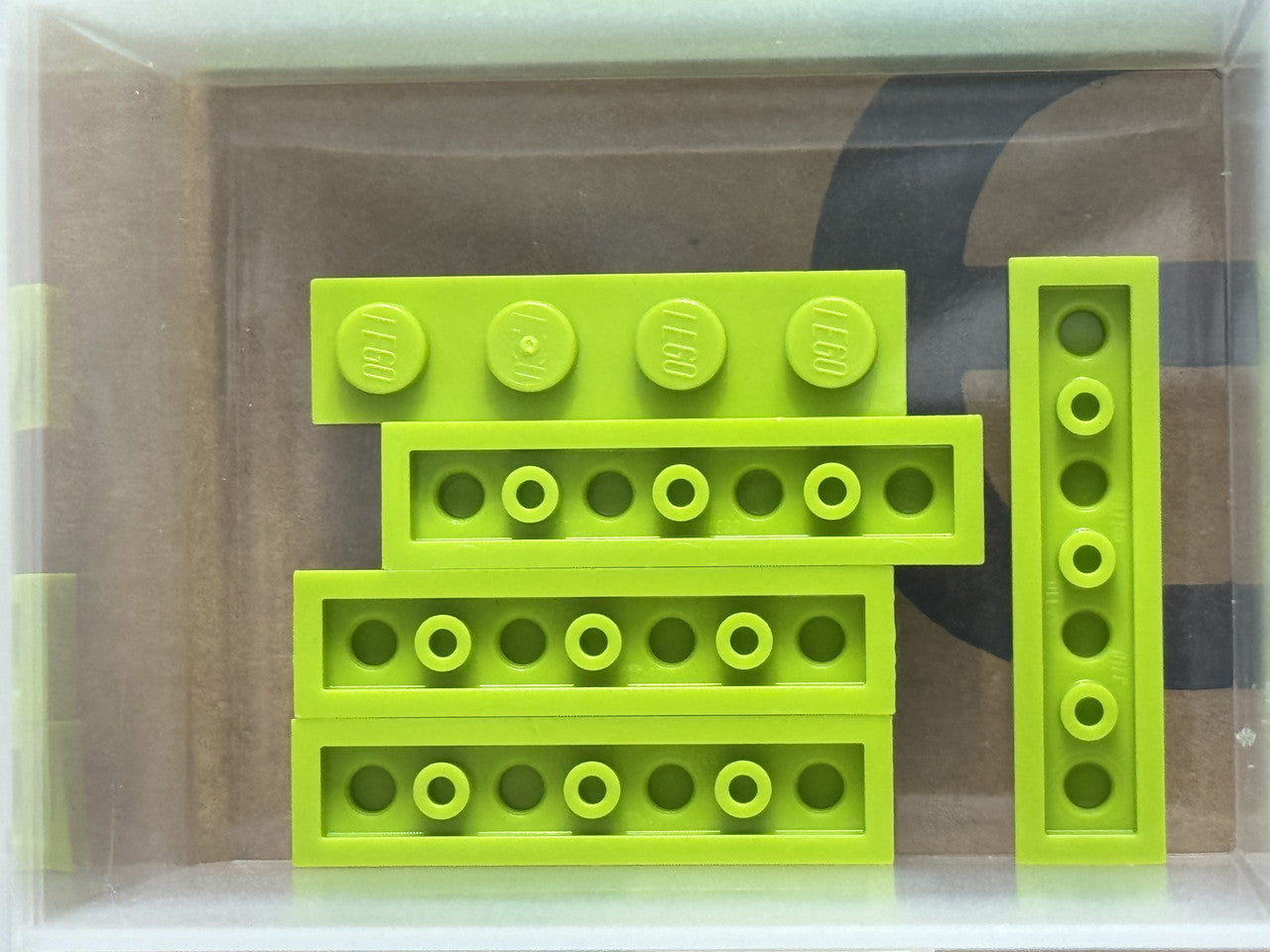 LEGO Parts - Lime Plate 1 x 4 - No 3710 - QTY 5
