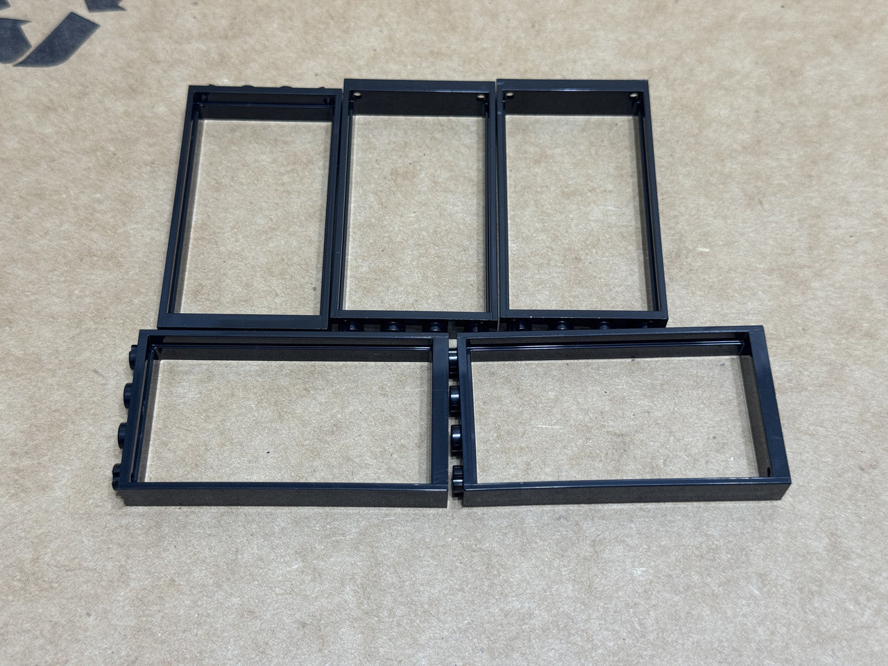 LEGO Parts - Black Door, Frame 1 x 4 x 6 - No 60596 - QTY 5