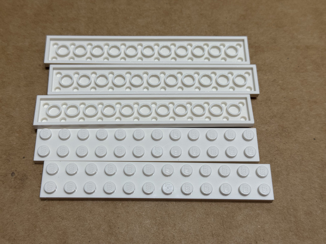 LEGO Parts - White Plate 2 x 12 - No 2445 - QTY 5