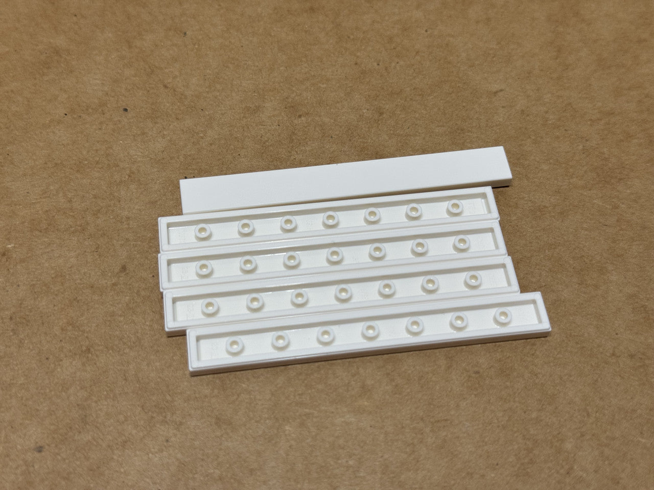 LEGO Parts - White Tile 1 x 8 - No 4162 - QTY 5