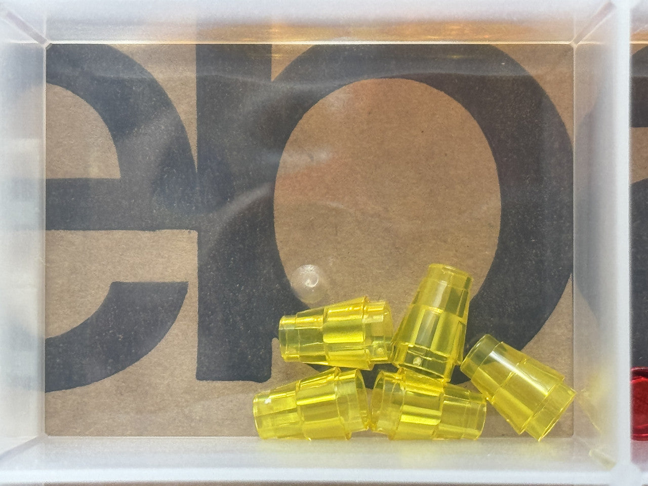 LEGO Parts - Trans-Yellow Cone 1 x 1 with Top Groove - No 4589b - QTY 5