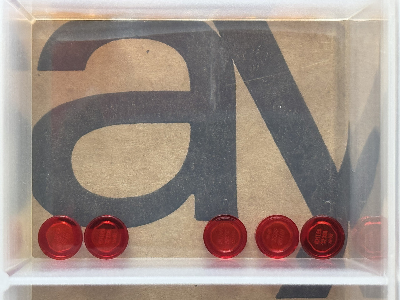 LEGO Parts - Trans-Red Tile, Round 1 x 1 - No 98138 - QTY 5