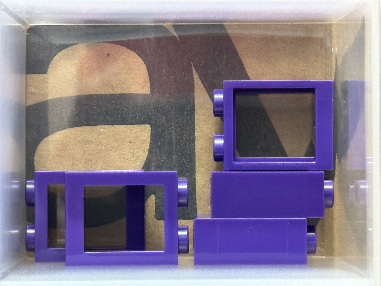 LEGO Parts - Dark Purple Window 1 x 2 x 2 Flat Front - No 60592 - QTY 5