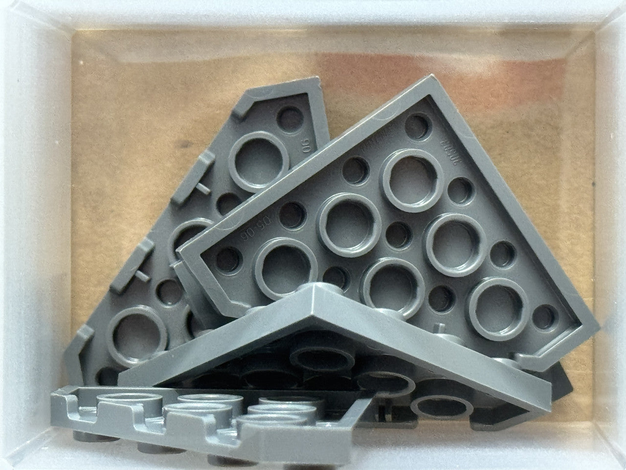 LEGO Parts - Dark Bluish Gray Wedge, Plate 4 x 4 Cut Corner - No 30503 - QTY 5