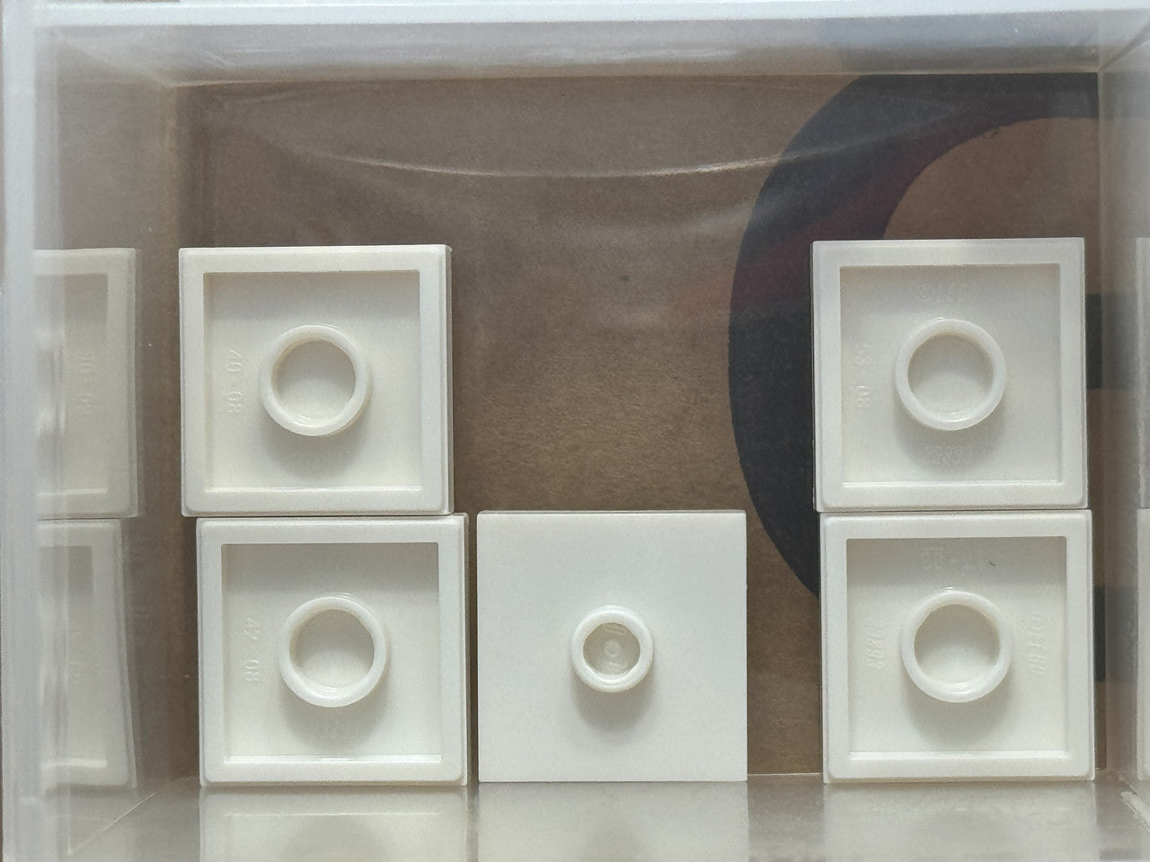 LEGO Parts - White Plate 2 x 2 1 Stud in Center (Jumper) - No 87580 - QTY 5