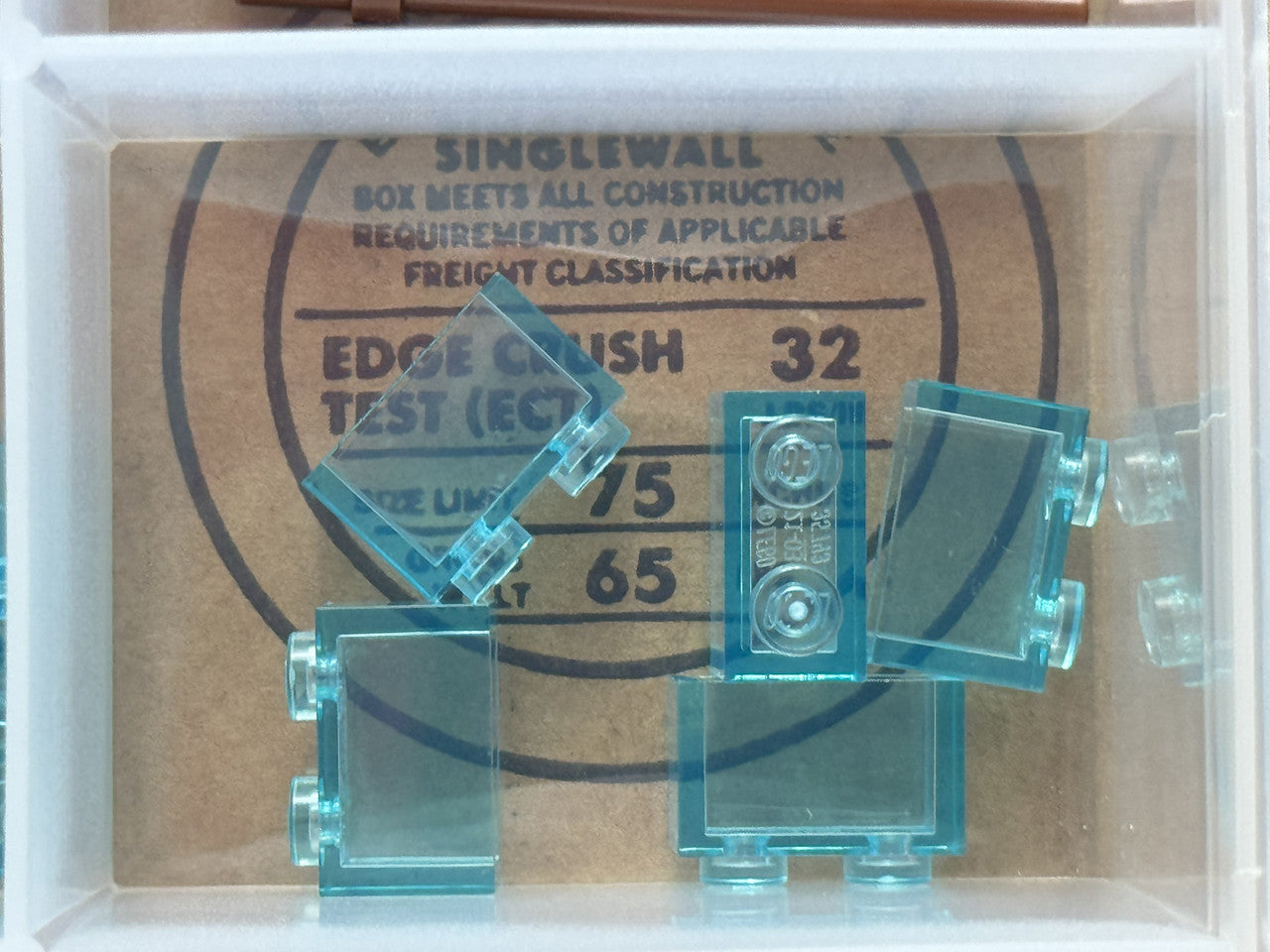 LEGO Parts - Trans-Light Blue Brick 1 x 2 without Bottom Tube - No 3065 - QTY 5