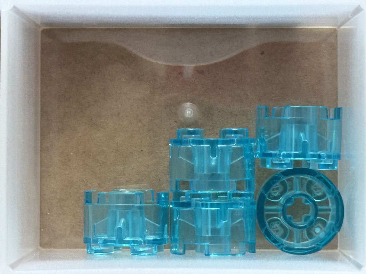 LEGO Parts - Trans-Light Blue Brick, Round 2 x 2 Axle Hole - No 3941 - QTY 5
