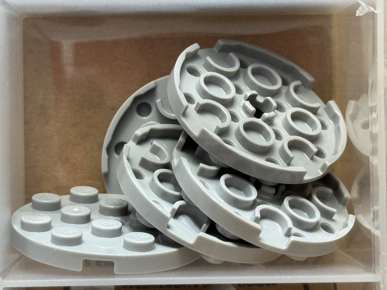 LEGO Parts - Light Bluish Gray Plate, Round 4 x 4 with Hole - No 60474 - QTY 5