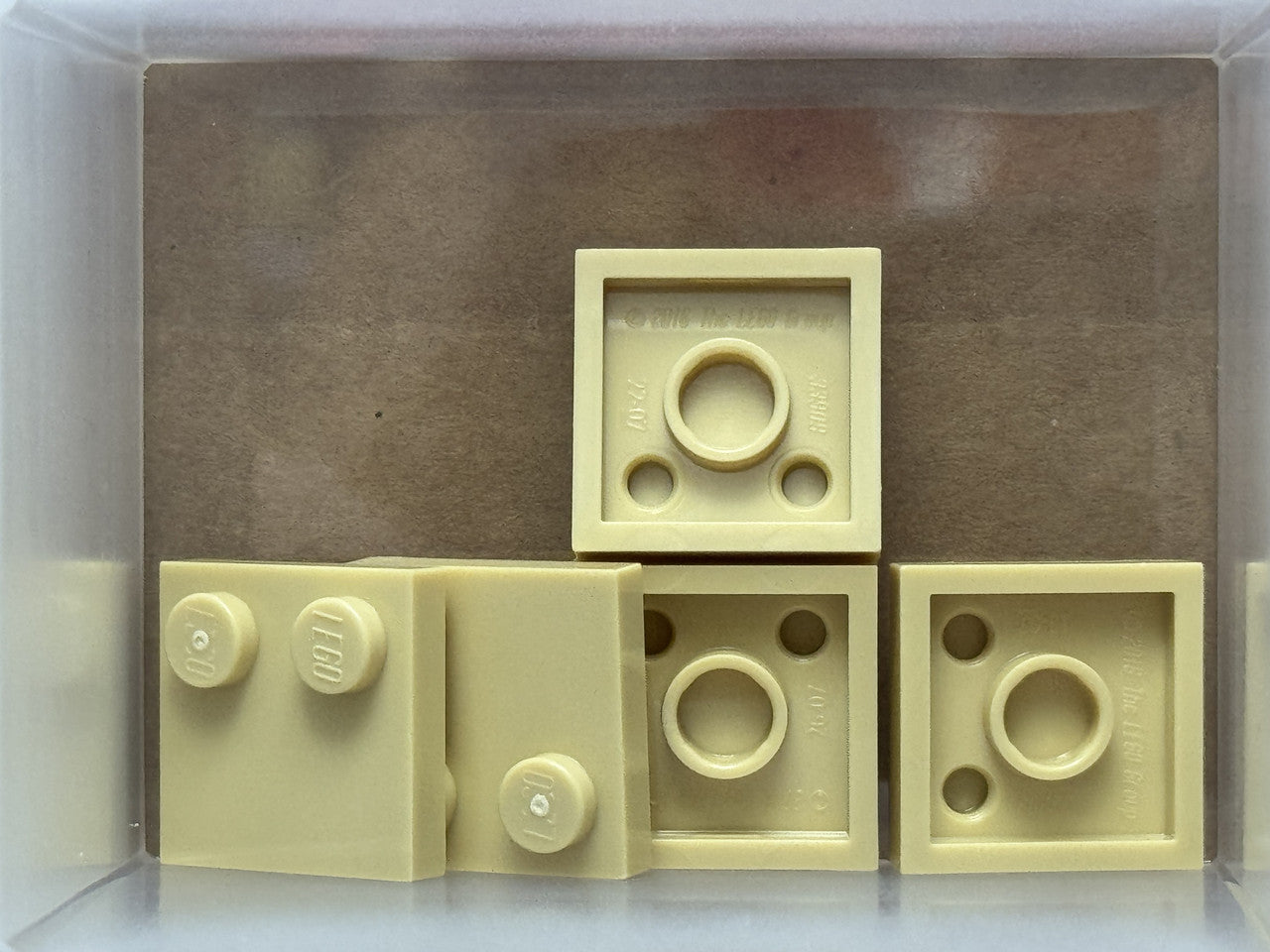 LEGO Parts - Tan Tile, Modified 2 x 2 with Studs on Edge - No 33909 - QTY 5