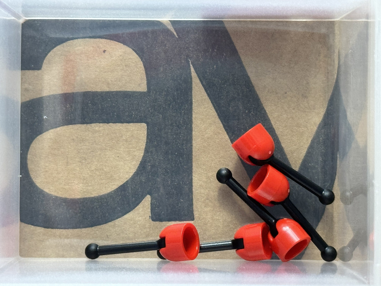 LEGO Parts - Red Antenna Small Base with Black Lever - No 4592c02 - QTY 5