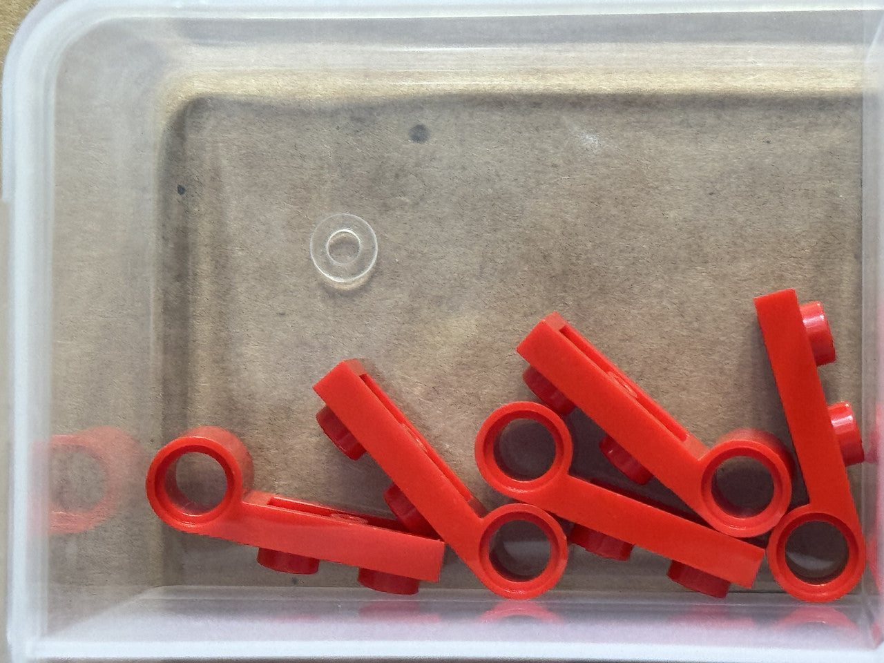 LEGO Parts - Red Plate, Modified 1 x 2 with Pin Hole on End - No 3172 - QTY 5
