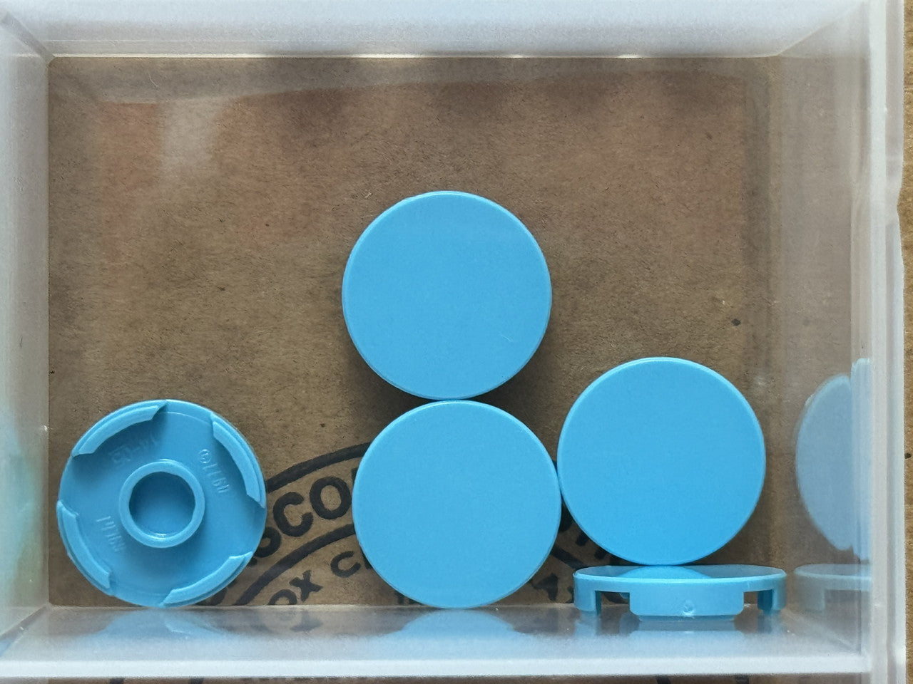 LEGO Parts - Medium Azure Tile, Round 2 x 2 - No 14769 - QTY 5