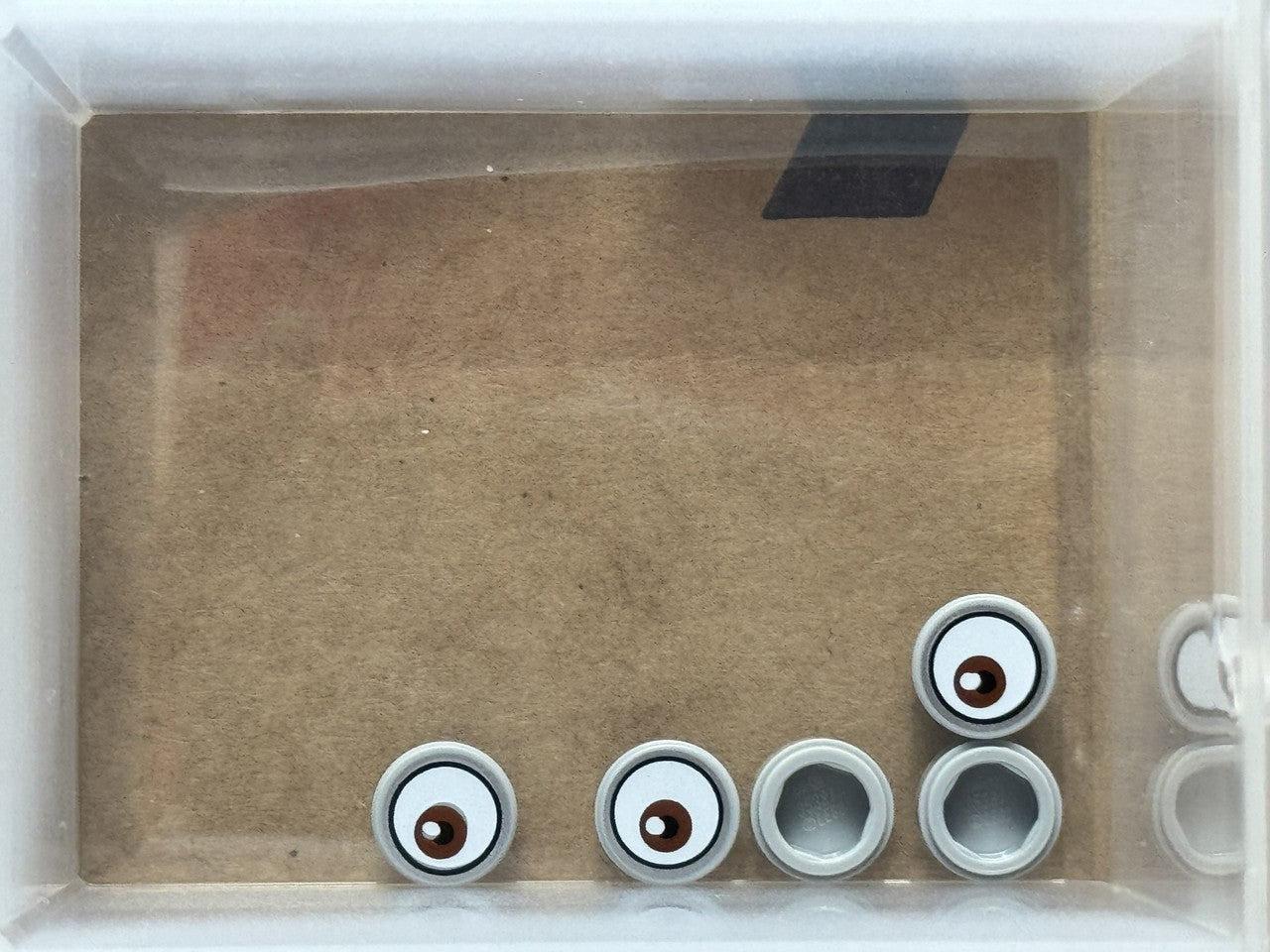 LEGO Parts - Light Bluish Gray, Round 1 x 1 Brown Iris - No 98138pb141 - QTY 5