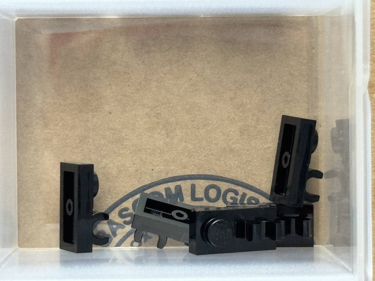 LEGO Parts - Black Plate 1 x 2 with Open O Clip on Top - No 44861 - QTY 5