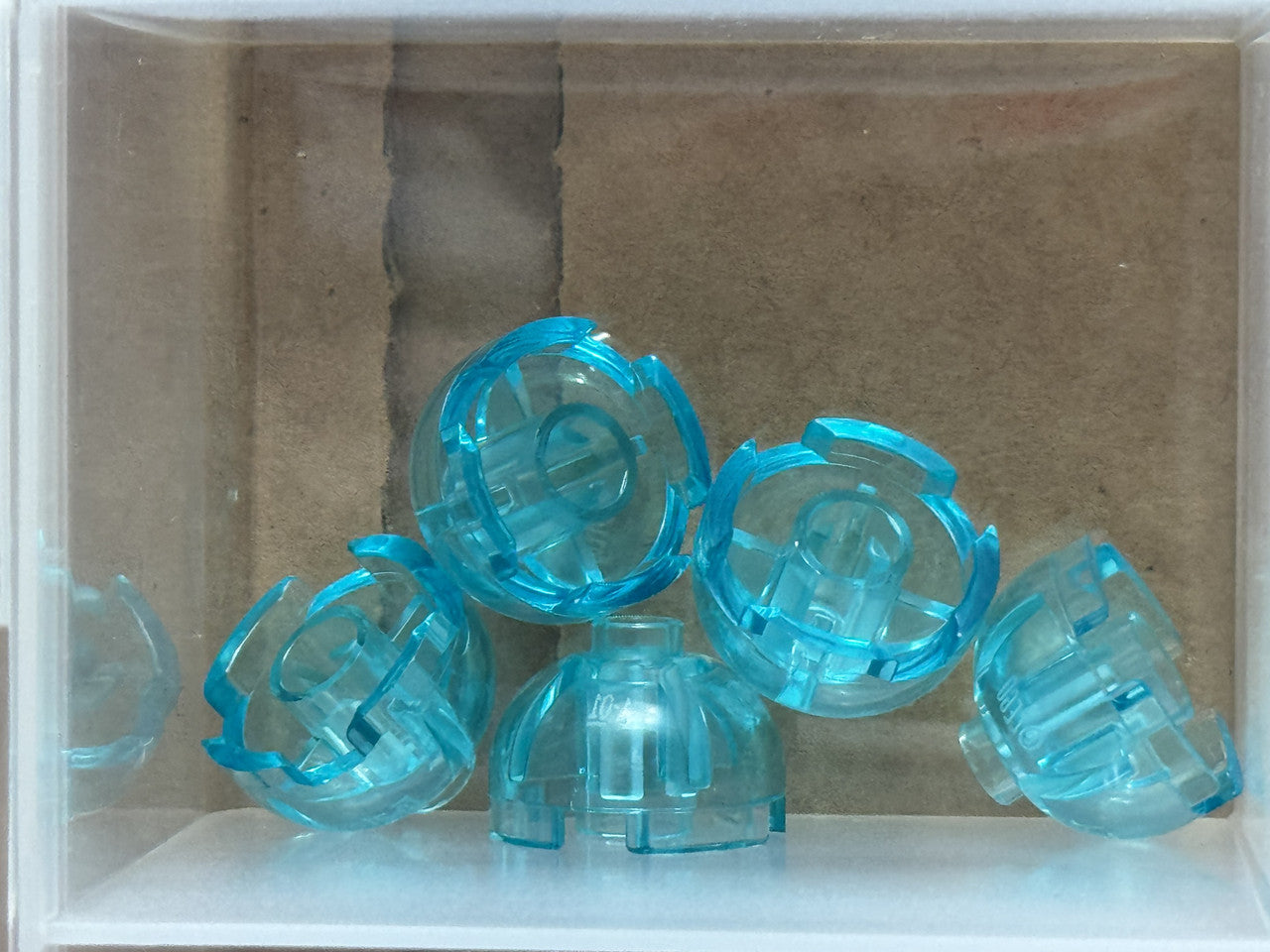 LEGO Parts - Trans-Light Blue Brick, Round 2 x 2 Dome Top - No 553 - QTY 5