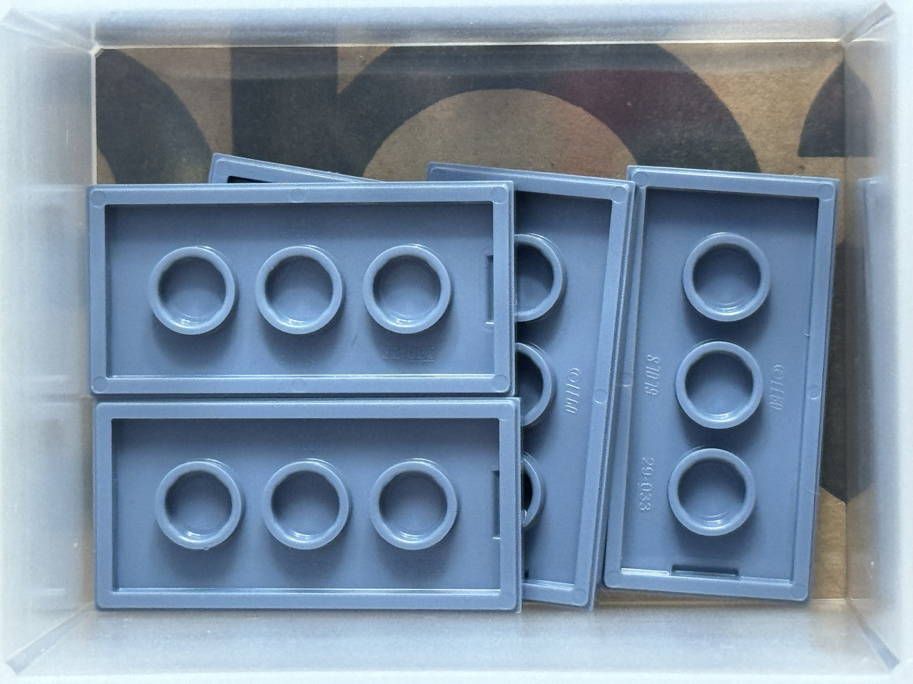 LEGO Parts - Sand Blue Tile 2 x 4 - No 87079 - QTY 5