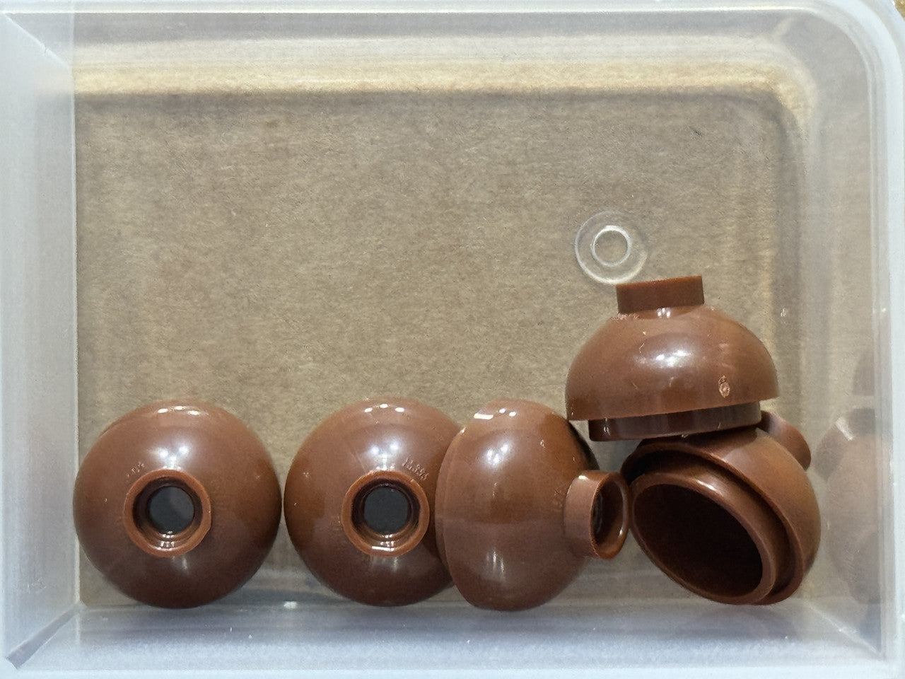 LEGO Parts - Reddish Brown Brick, Round 2 x 2 Dome Bottom - No 15395 - QTY 5
