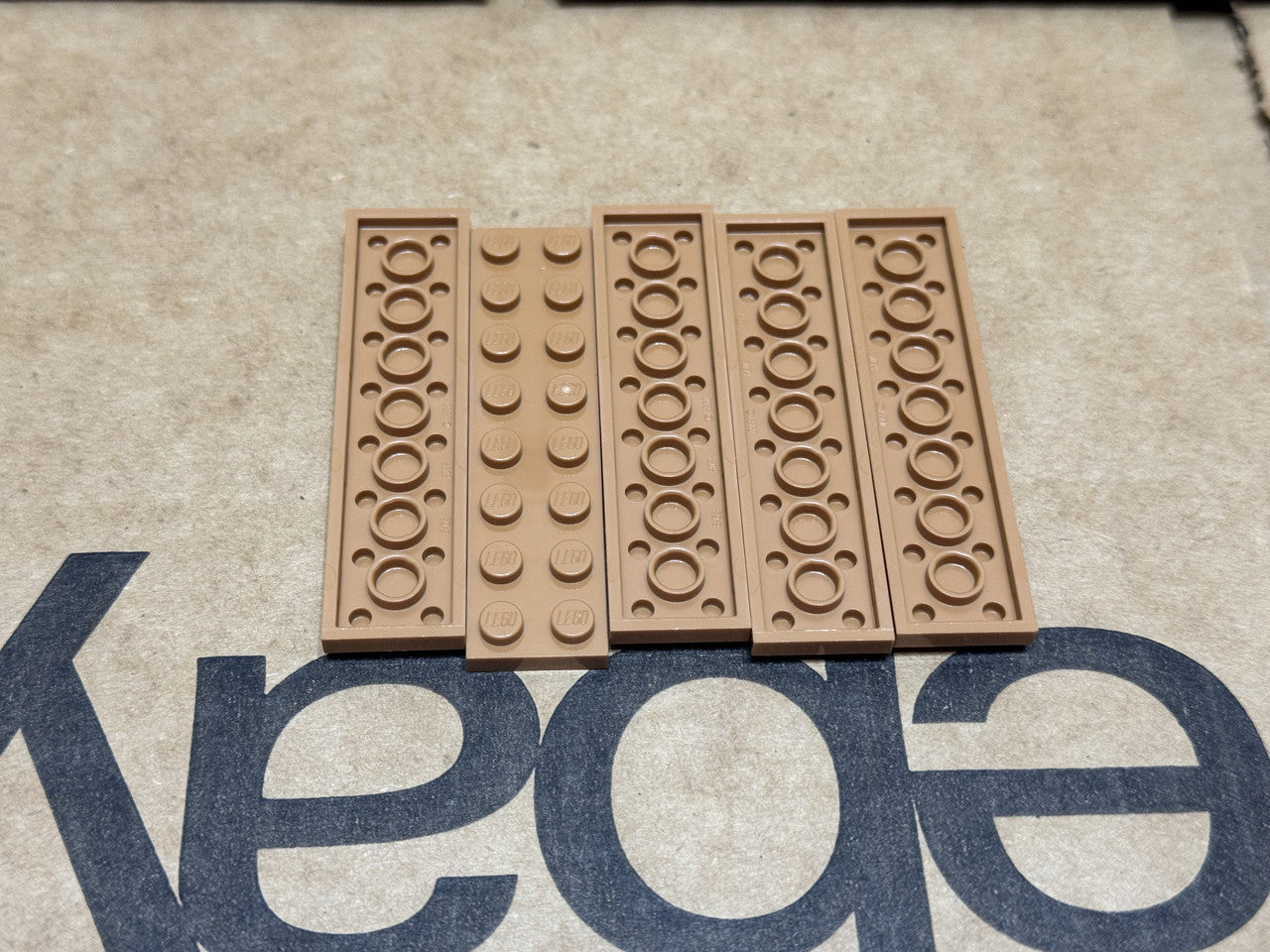 LEGO Parts - Medium Nougat Plate 2 x 8 - No 3034 - QTY 5