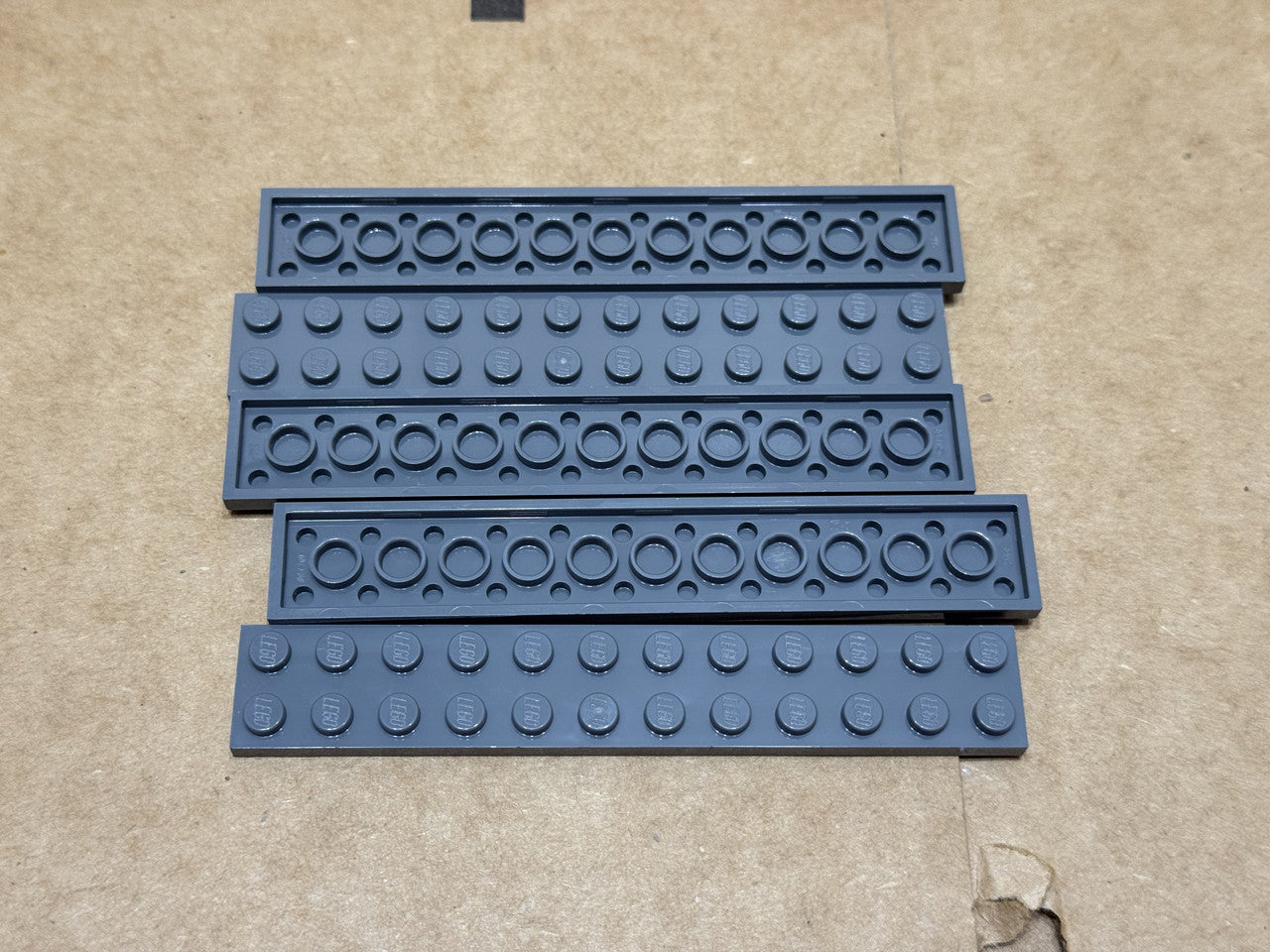 LEGO Parts - Dark Bluish Gray Plate 2 x 12 - No 2445 - QTY 5