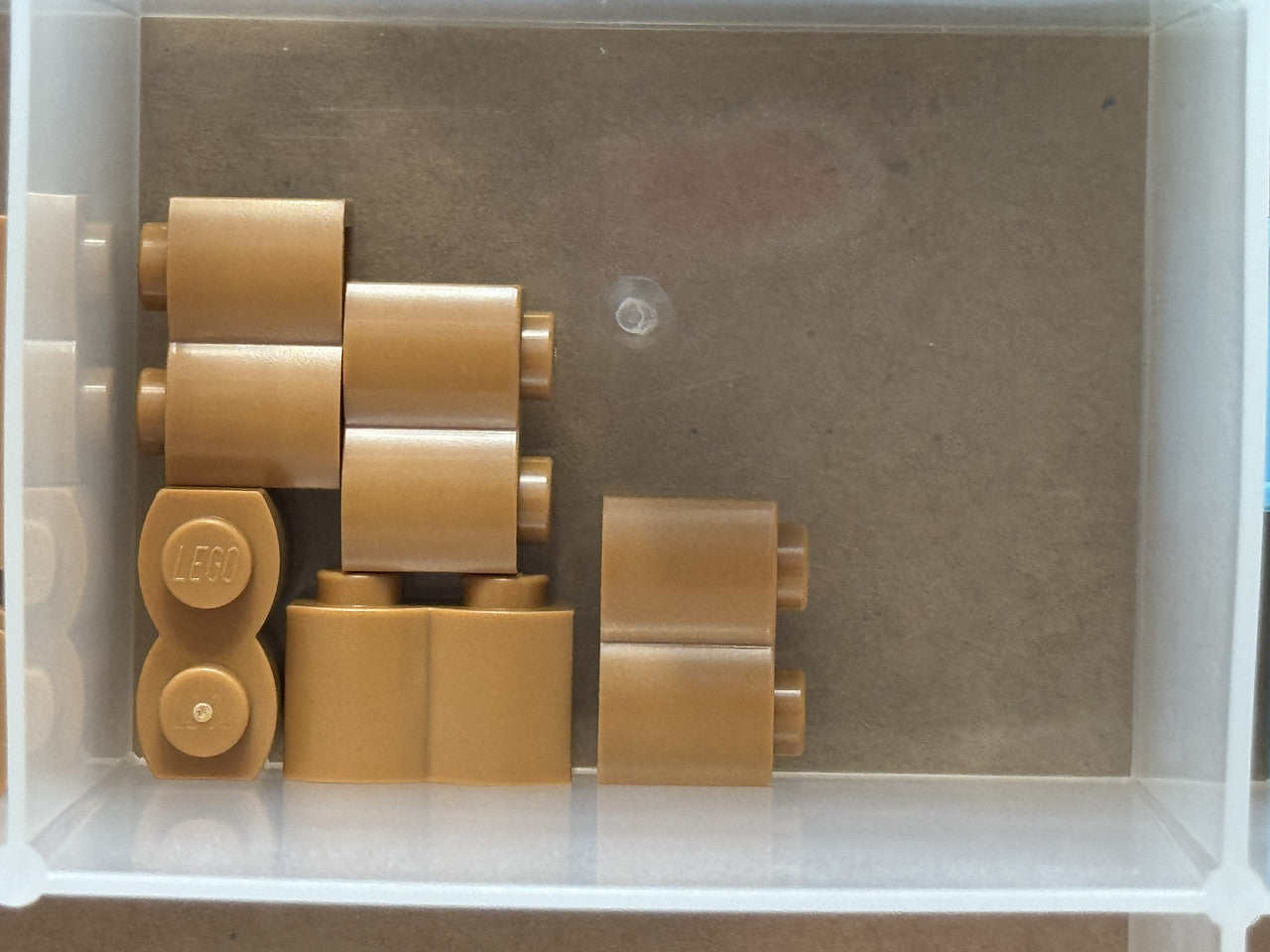 LEGO Parts - Medium Nougat Brick 1 x 2 with Log Profile - No 30136 - QTY 5