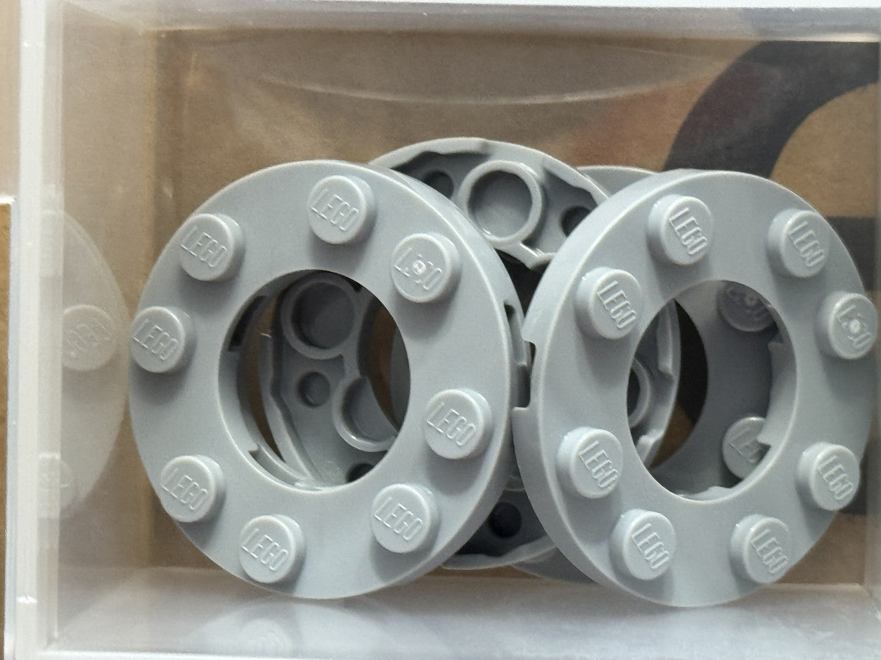 LEGO Parts - Light Bluish Gray Plate, Round 4 x 4 Open Center - No 11833 - QTY 5