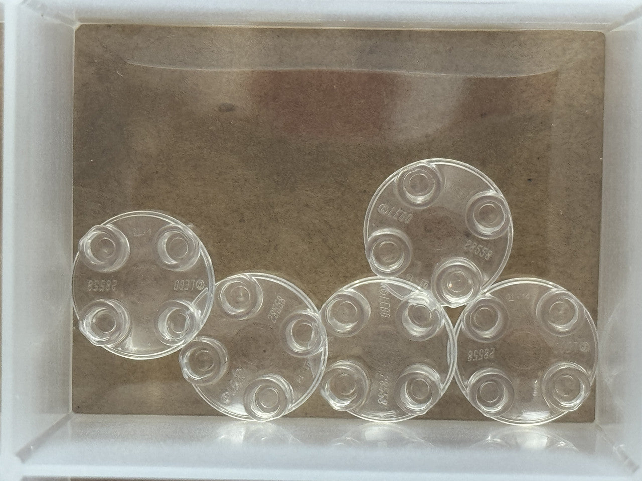 LEGO Parts - Trans-Clear Plate, Round 2 x 2 (Boat Stud) - No 2654 - QTY 5