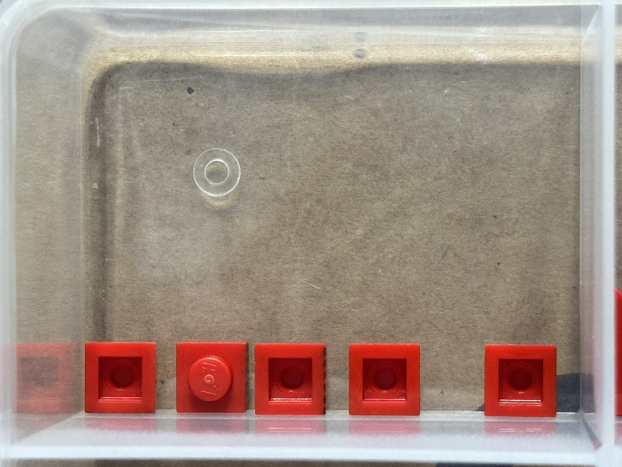 LEGO Parts - Red Plate 1 x 1 with 6 Black Stripes Pattern - No 3024pb025 - QTY 5