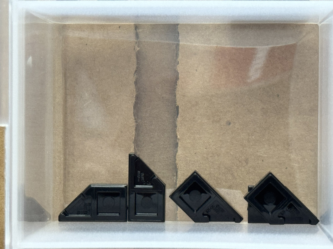 LEGO Parts - Black Tile, Modified 1 x 2 Wedge Left - No 5091 - QTY 5