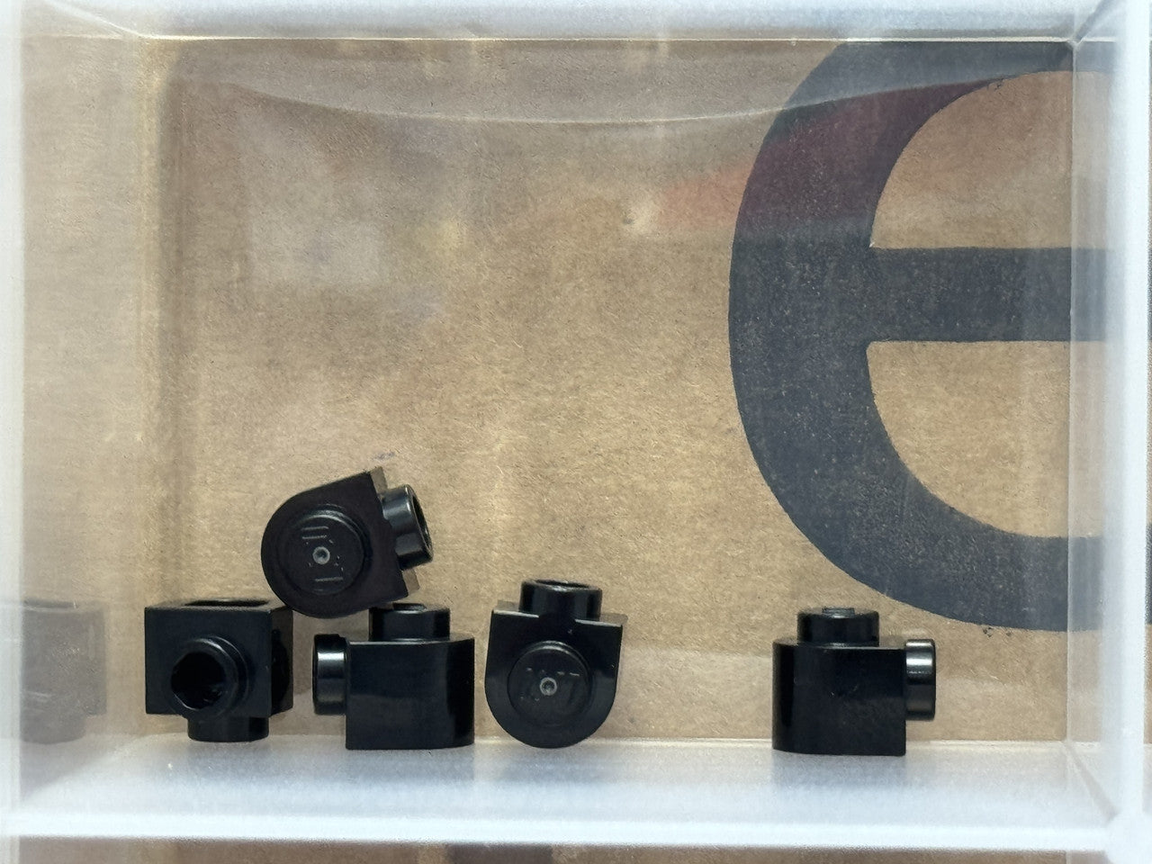 LEGO Parts - Black Brick, Round 1 x 1 x 2/3 Half Stud Side - No 3386 - QTY 5