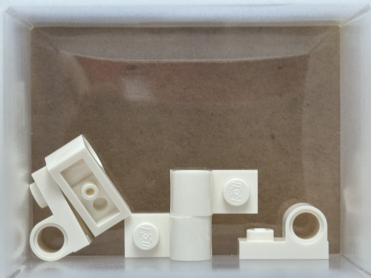 LEGO Parts - White Plate, Modified 1 x 2 with Pin Hole on Top - No 11458 - QTY 5