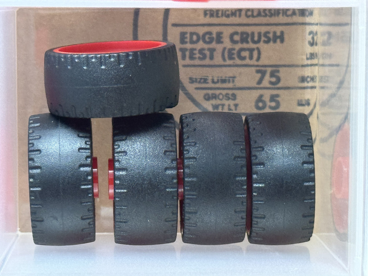 LEGO Parts - Red Wheel 24 x 12 with Pin Hole - No 72206pb01 - QTY 5