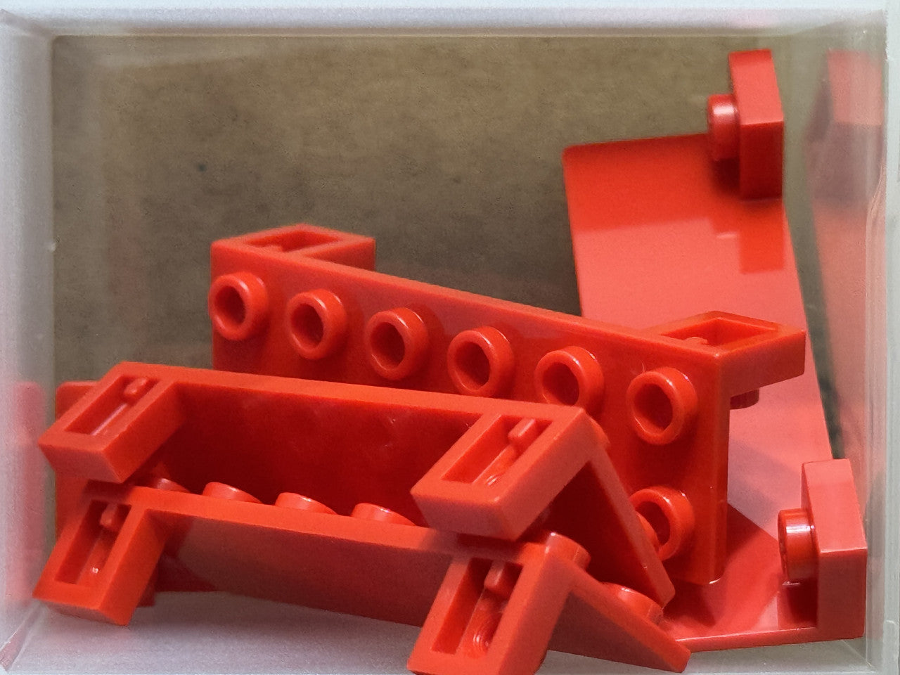 LEGO Parts - Red Bracket 1 x 6 - 2 x 6 Inverted 1 x 4 Cutout - No 5090 - QTY 5