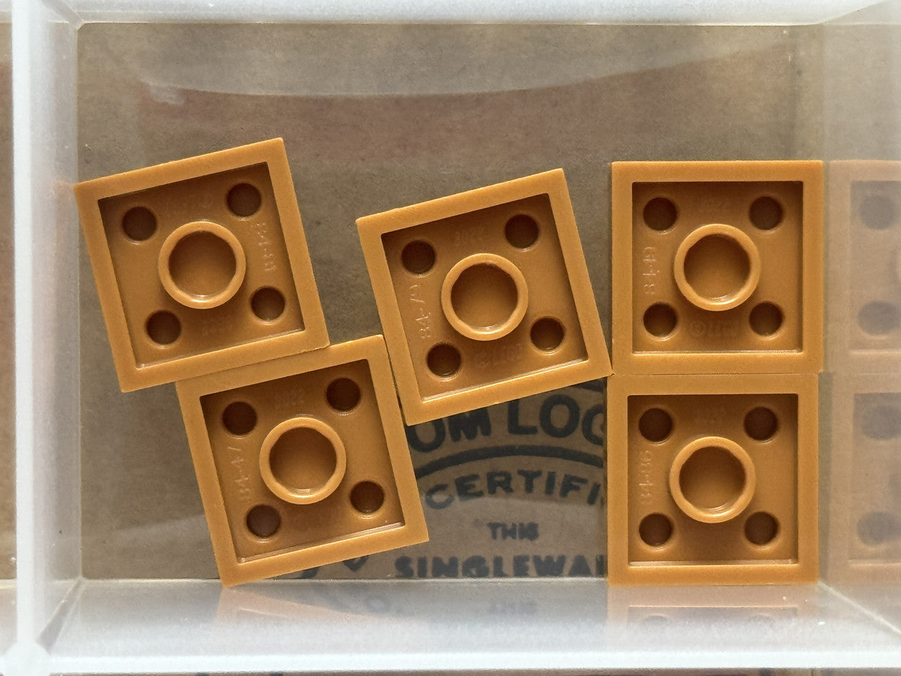 LEGO Parts - Medium Nougat Plate 2 x 2 - No 3022 - QTY 5