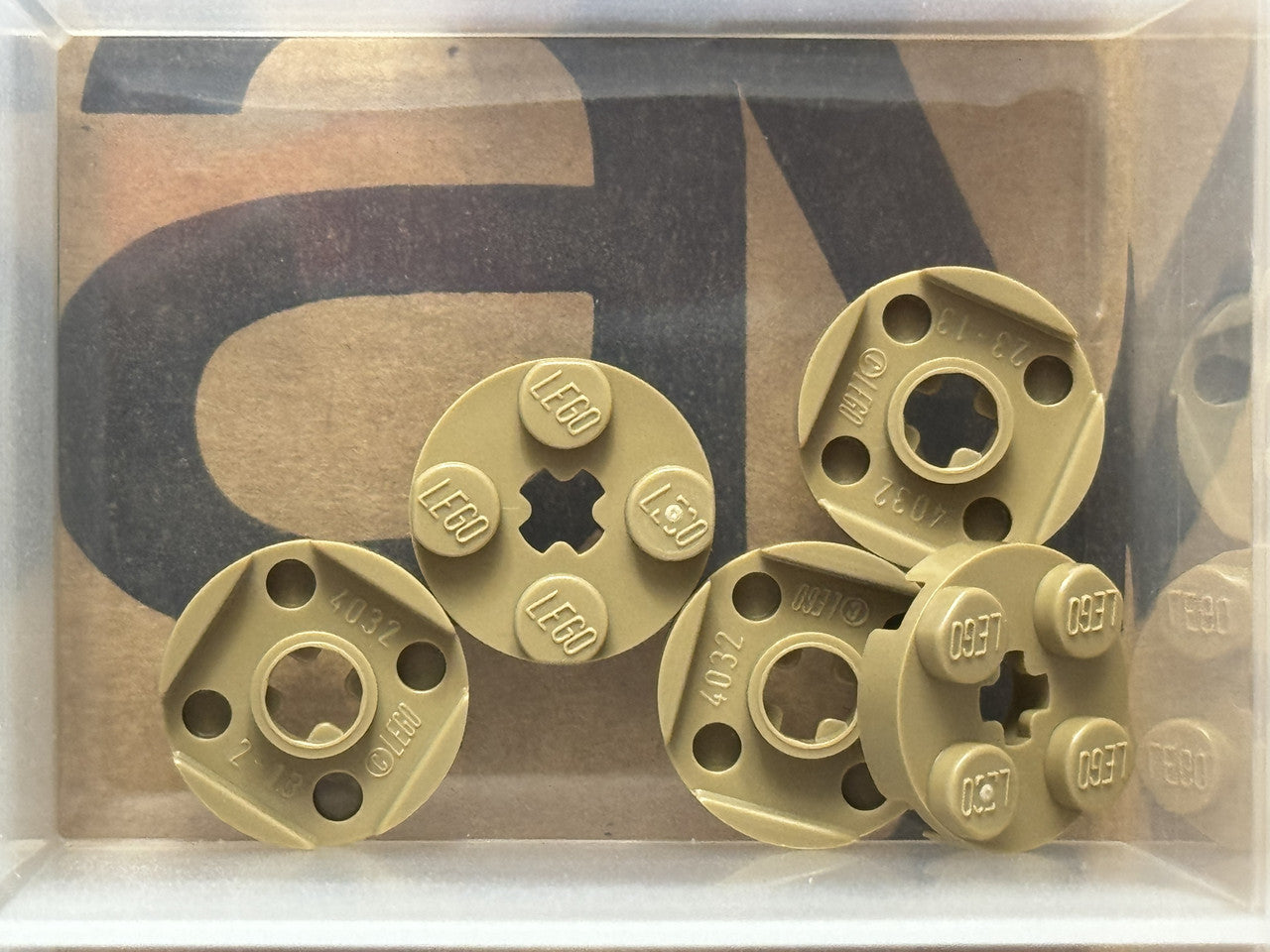 LEGO Parts - Dark Tan Plate, Round 2 x 2 with Axle Hole - No 4032 - QTY 5