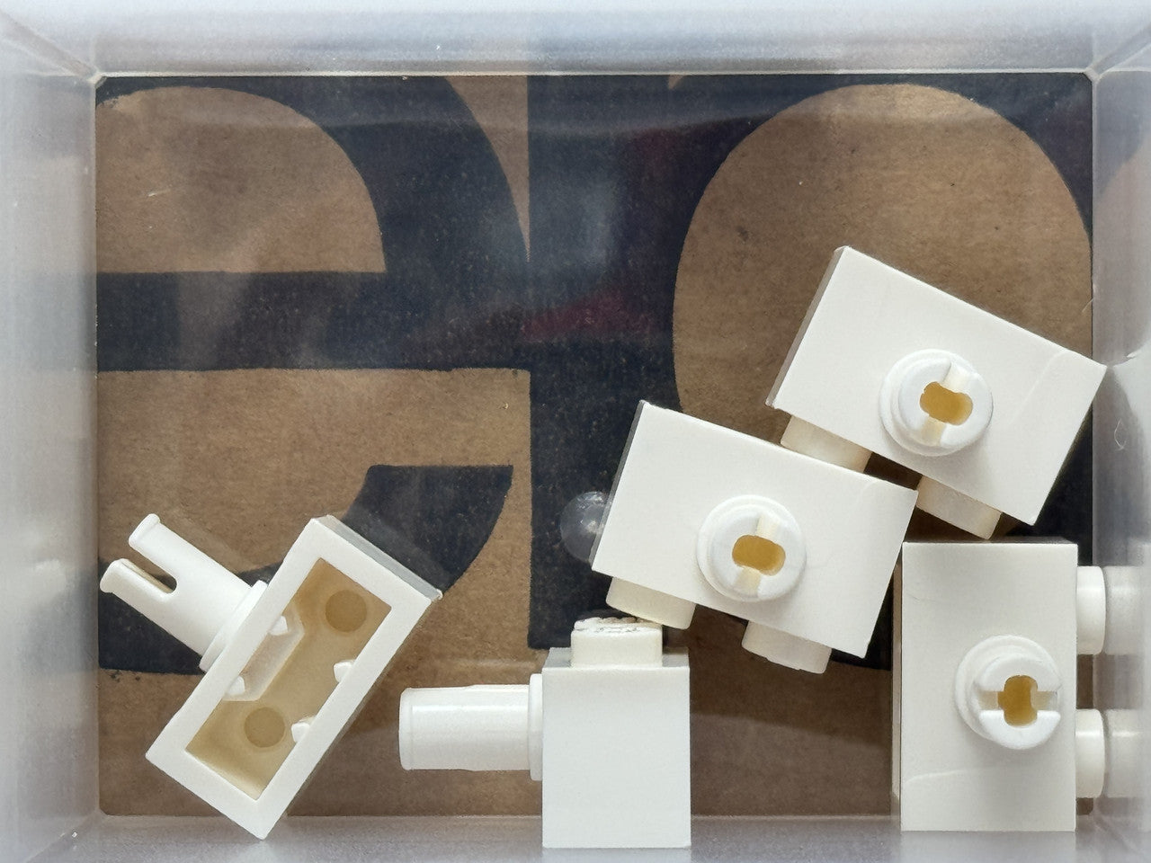 LEGO Parts - White Brick 1 x 2 with Pin - No 44865 - QTY 5