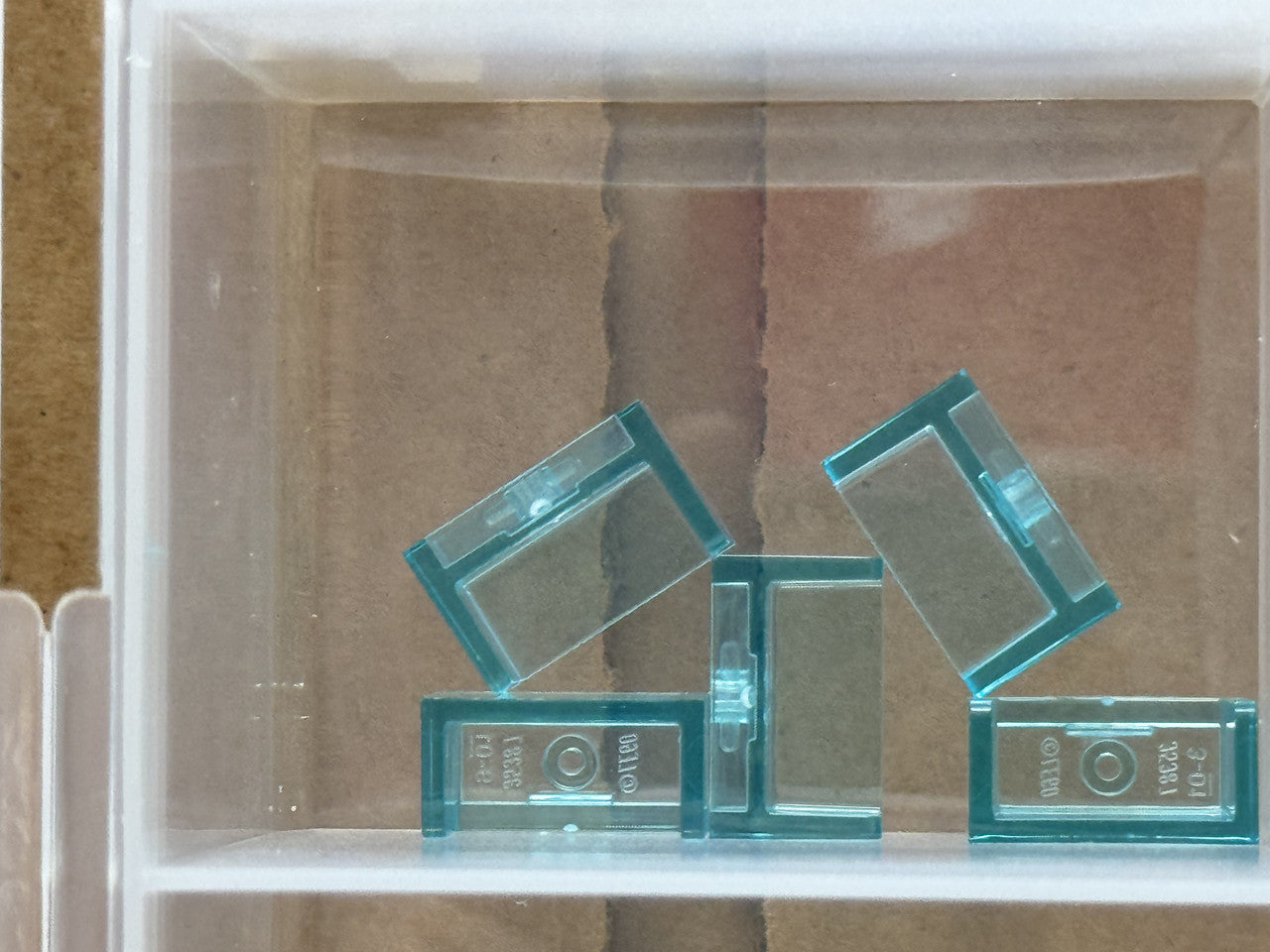 LEGO Parts - Trans-Light Blue Panel 1 x 2 x 1 2 Sides - No 23969 - QTY 5