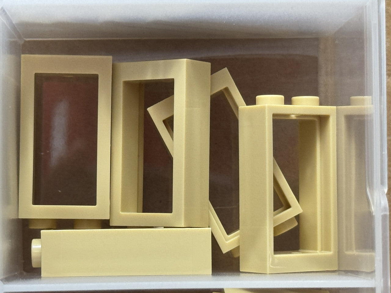 LEGO Parts - Tan Window 1 x 2 x 3 Flat Front - No 60593 - QTY 5