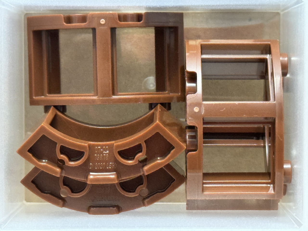 LEGO Parts - Reddish Brown Window 3 x 3 x 2 Round Corner - No 73878 - QTY 5