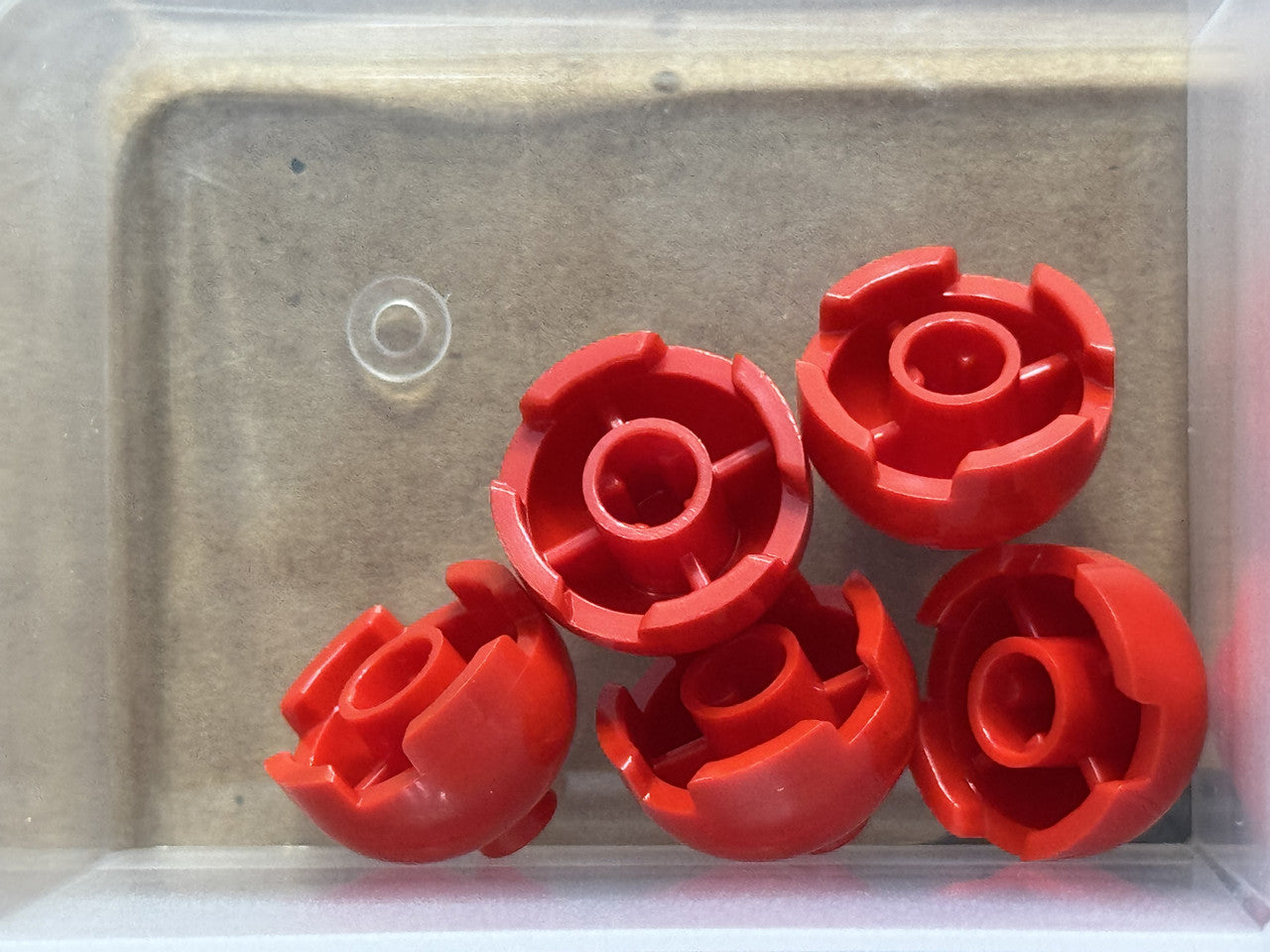 LEGO Parts - Red Brick, Round 2 x 2 Dome Top - No 553 - QTY 5