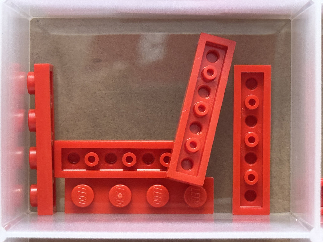 LEGO Parts - Red Plate 1 x 4 - No 3710 - QTY 5
