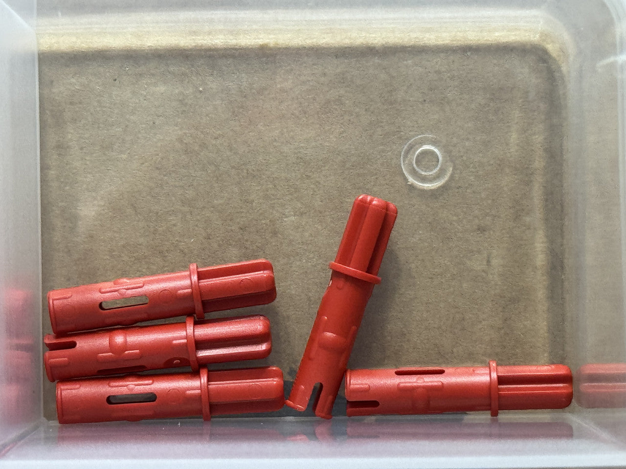 LEGO Parts - Red Technic, Axle 1L with Pin 2L - No 11214 - QTY 5