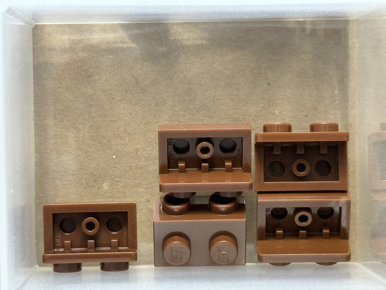 LEGO Parts - Reddish Brown Bracket 1 x 2 - 1 x 2 - No 99781 - QTY 5