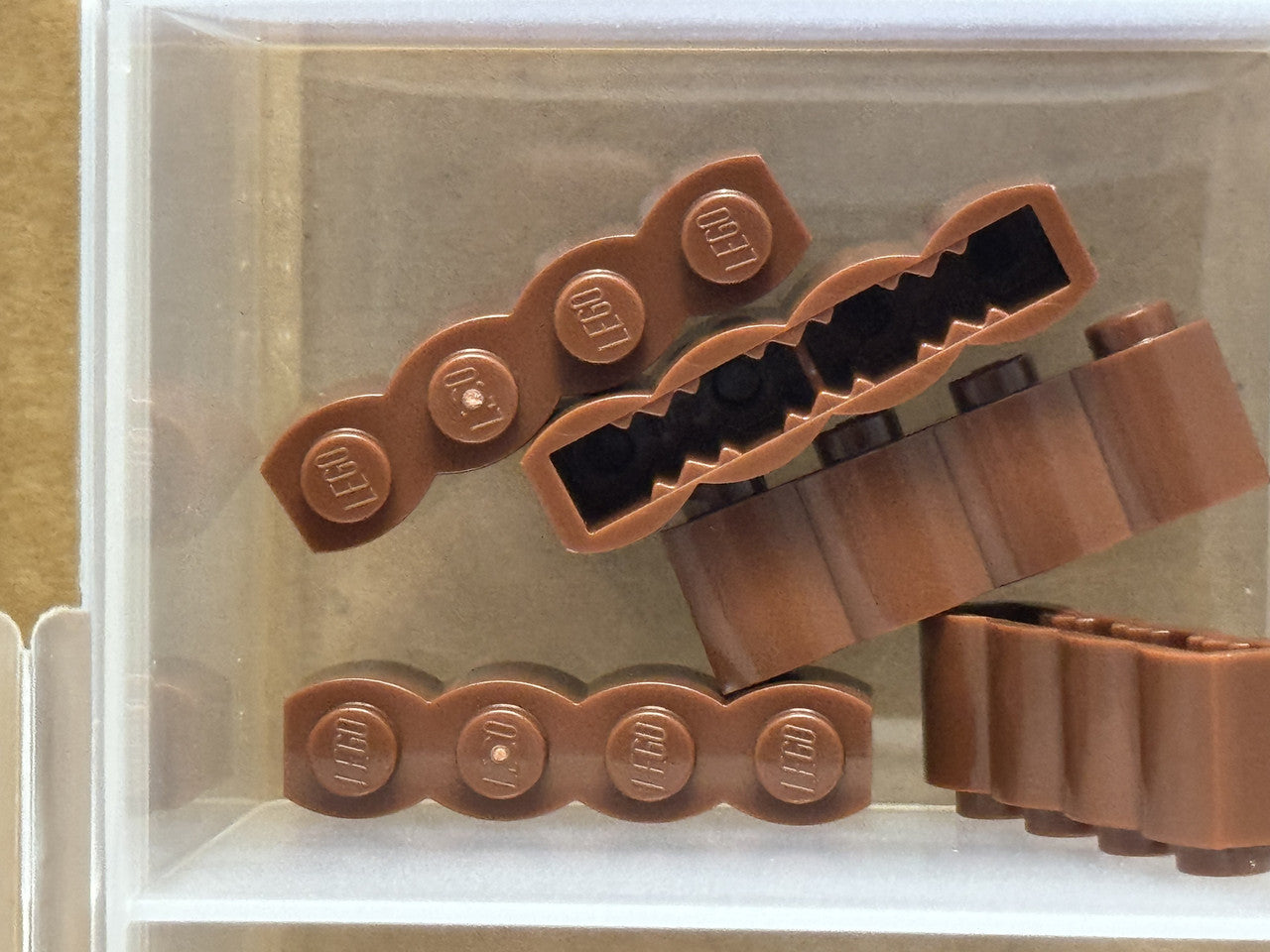 LEGO Parts - Reddish Brown Brick 1 x 4 with Log Profile - No 30137 - QTY 5
